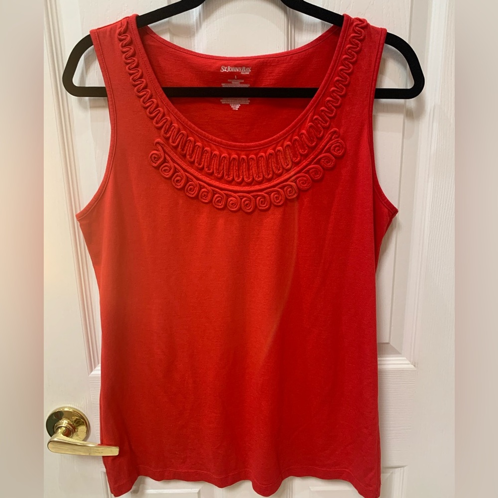 St. John’s Bay decorative red tank top size large